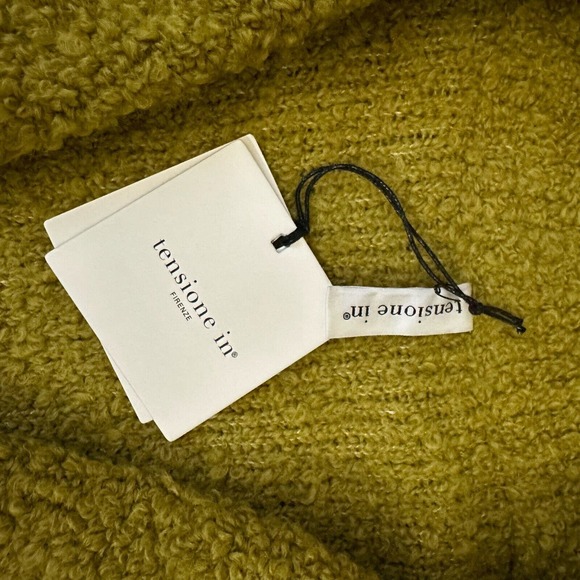 TENSIONE IN by ALTA TENSIONE SRL Fuzzy Knit Blazer Shawl-Lapel in Green - Picture 8 of 13